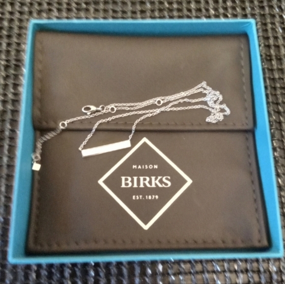 Birks Horizontal Bar Sterling Silver Necklace - Picture 3 of 5